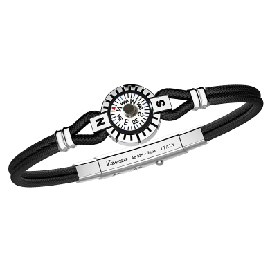 Zancan-Armband aus Silber mit Kompass.