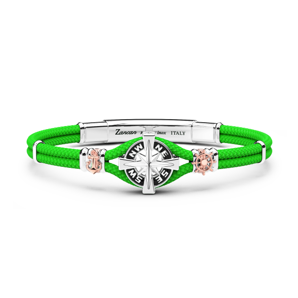 Pulsera Zancan en Kevlar con rosa de los vientos.