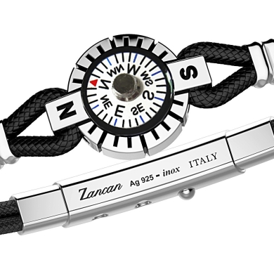 Zancan-Armband aus Silber mit Kompass.