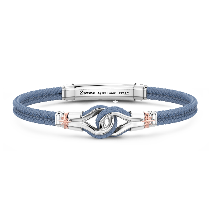Bracciale Zancan in kevlar con nodo nautico in argento.