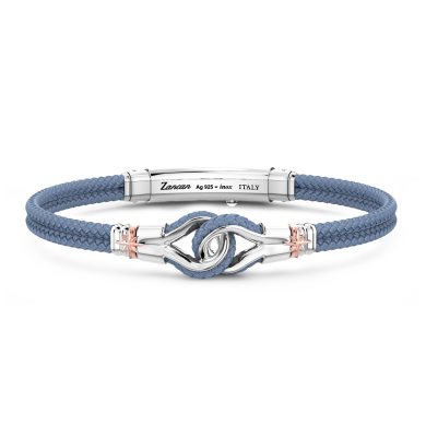 Bracciale Zancan in kevlar con nodo nautico in argento.