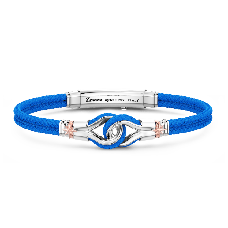 Pulsera Zancan en Kevlar con nudo náutico de plata.