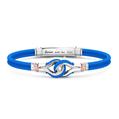 Pulsera Zancan en Kevlar con nudo náutico de plata.
