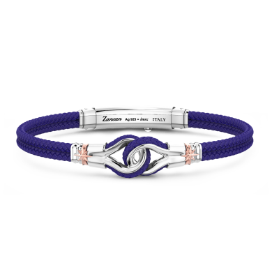 Pulsera Zancan en Kevlar con nudo náutico de plata.
