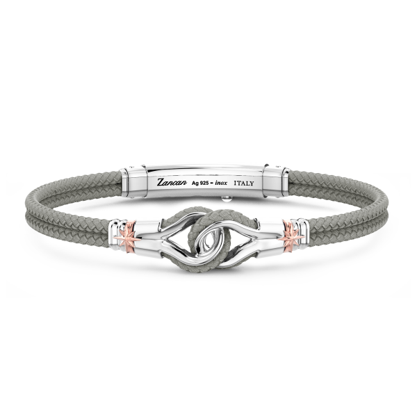 Pulsera Zancan en Kevlar con nudo náutico de plata.