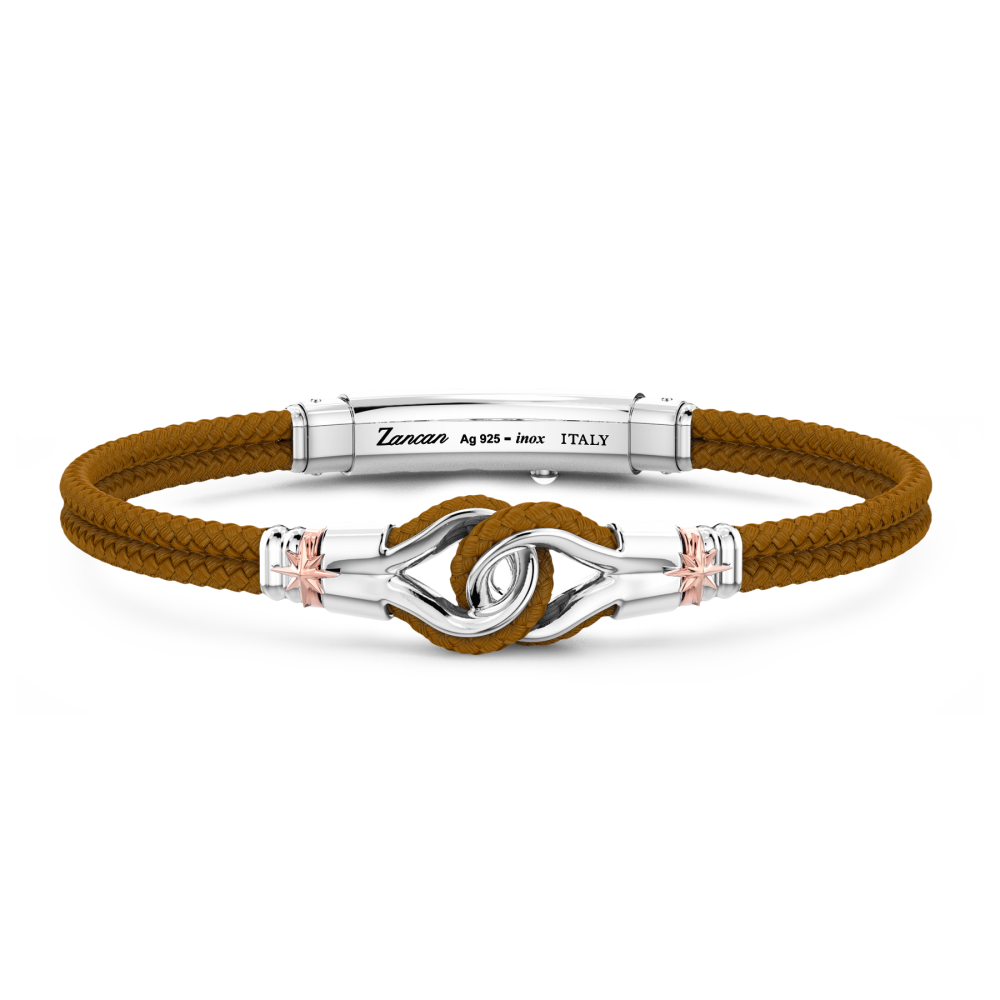 Bracciale Zancan in kevlar con nodo nautico in argento.