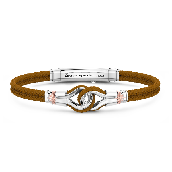 Bracciale Zancan in kevlar con nodo nautico in argento.
