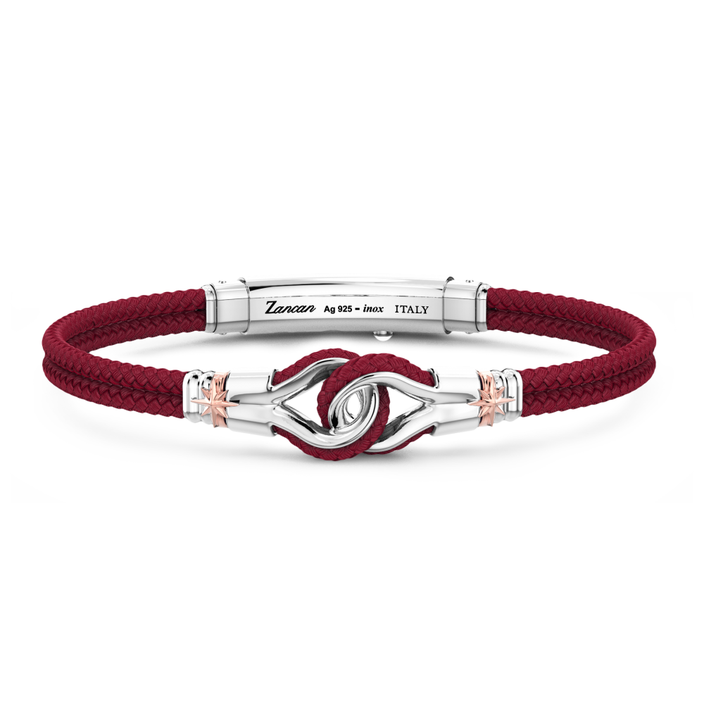 Bracciale Zancan in kevlar con nodo nautico in argento.