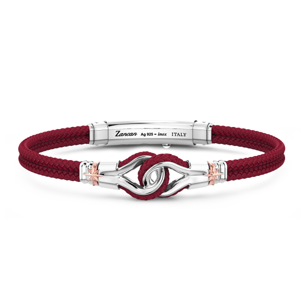 Bracciale Zancan in kevlar con nodo nautico in argento.