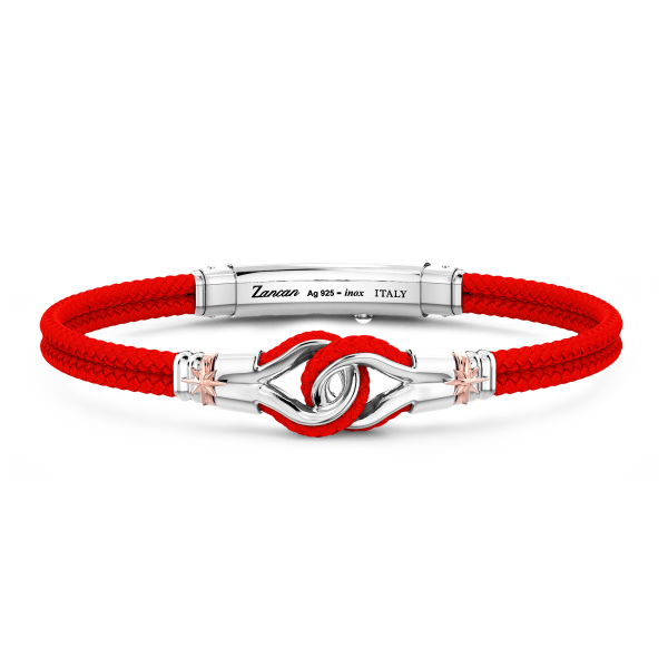 Bracciale Zancan in kevlar con nodo nautico in argento.