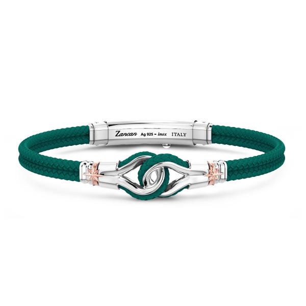 Pulsera Zancan en Kevlar con nudo náutico de plata.