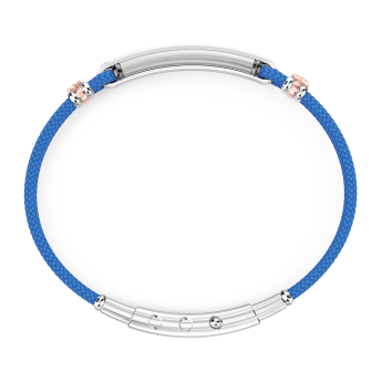 Bracciale Zancan in kevlar con targa e pietre nere. 2