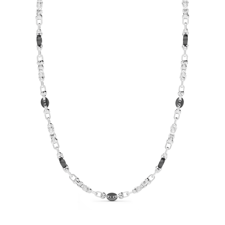 Collier Zancan maille seule en argent et céramique.