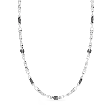 Collier Zancan maille seule en argent et céramique.