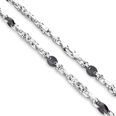 Collier Zancan maille seule en argent et céramique.