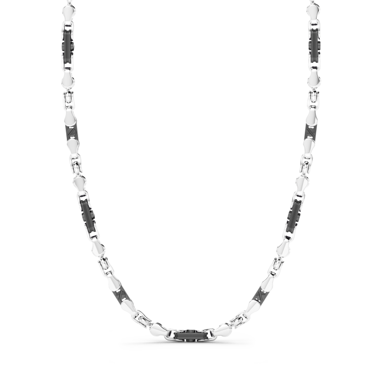 Collier Zancan maille seule en argent et céramique.