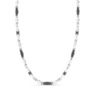 Collier Zancan maille seule en argent et céramique.