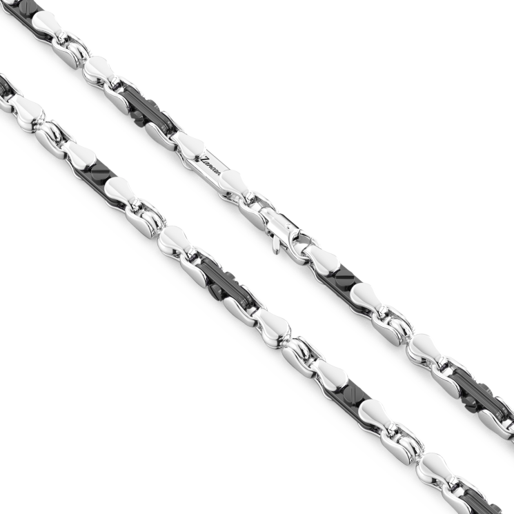 Collier Zancan maille seule en argent et céramique.