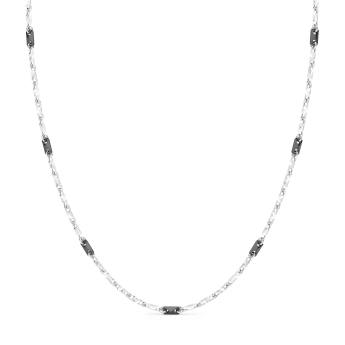 Collier Zancan maille seule en argent avec détails en céramique.