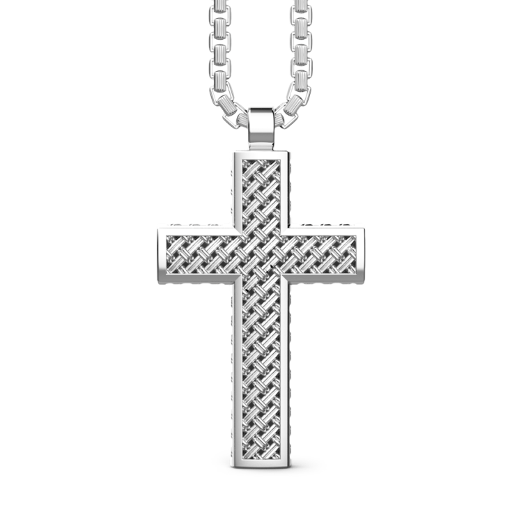Collar Zancan de plata con colgante de cruz.