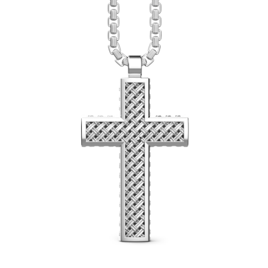 Collier Zancan en argent avec pendentif croix.