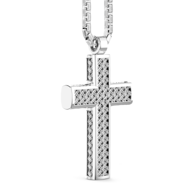 Collar Zancan de plata con colgante de cruz.